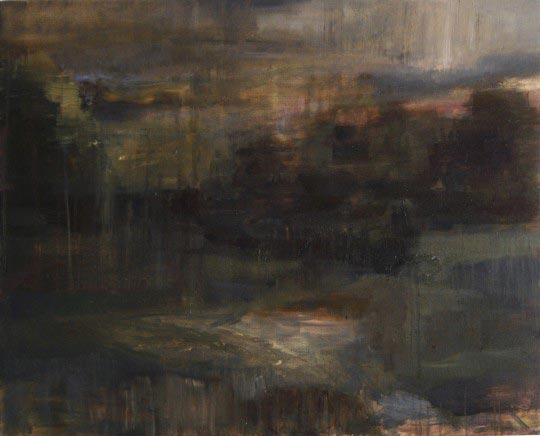 Edwige Fouvry, Paysage sombre, huile sur toile, 120x100 cm © Edwige Fouvry, Paysage sombre