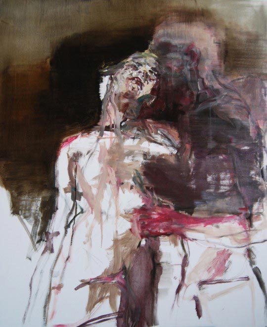 Edwige Fouvry, Jésus et Judas, huile sur toile, 100x120 cm © Edwige Fouvry, Jésus et Judas