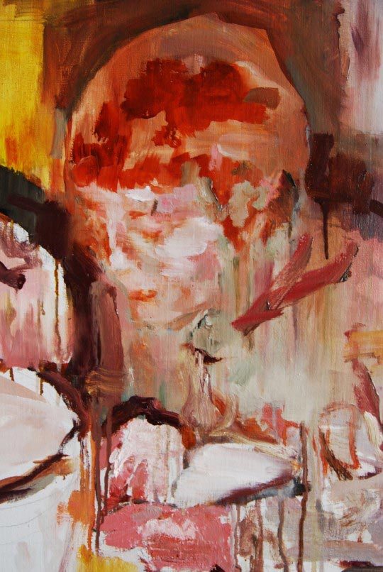 Edwige Fouvry, Le dîner, détail, huile sur toile, 150x150 cm, 2012 © Edwige Fouvry, Le dîner, détail