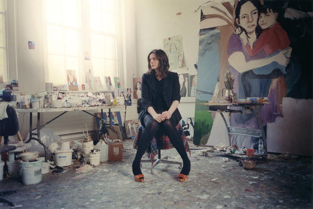 Chantal Joffe dans son atelier à Londres