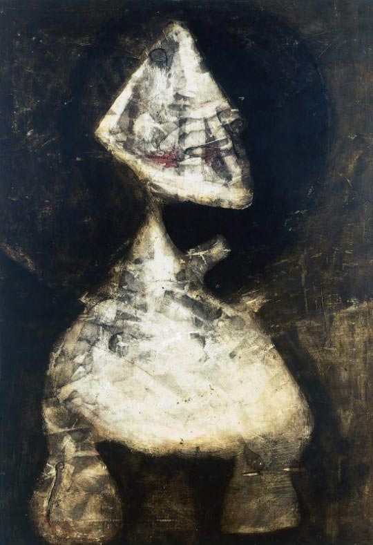 © Enrique Brinkmann, Figura de cabeza triangular (1964), technique mixte.