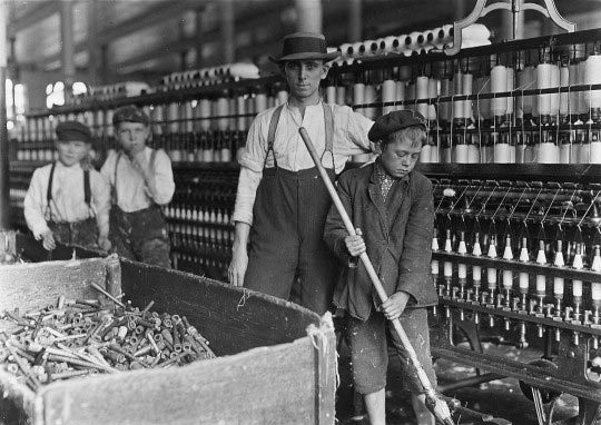 Lewis Hine, Sweeper and Doffer In Cotton Mill, 1908