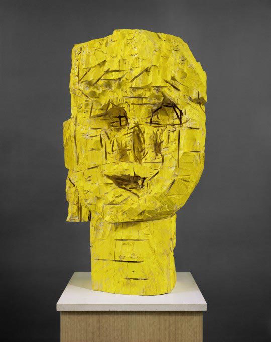 Dresdner Frauen – Die Lachende / Femmes de Dresde – La Rieuse, 1990, Frêne et tempera, 123 x 69,5 x 38 cm, Collection Uli Knecht, Stuttgart, Photo : Bill Jacobson Studio, New York © Georg Baselitz