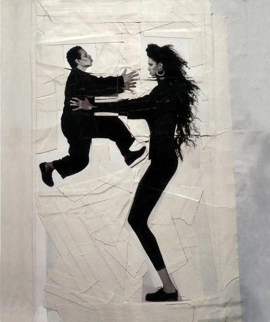 Jean-Paul Goude, Azzedine et Farida, Paris, 1985, Tirage photographique découpé et ruban adhésif