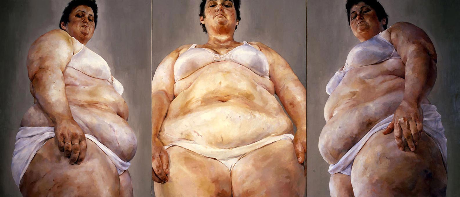 Jenny Saville, Strategy (South Face/Front Face/North Face), 1993-94, Oil on canvas