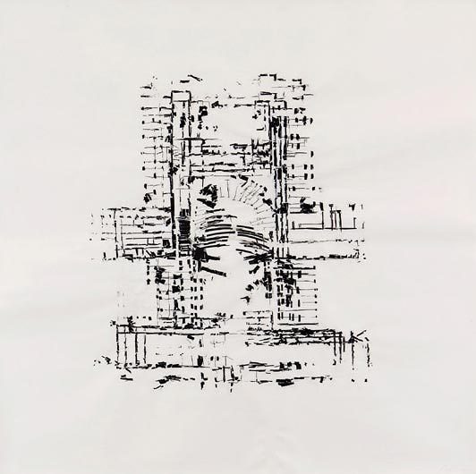 Guillermo Kuitca, Wiener Staatsoper, 2005, mixed media on paper, 148.9 x 148.3 cm.