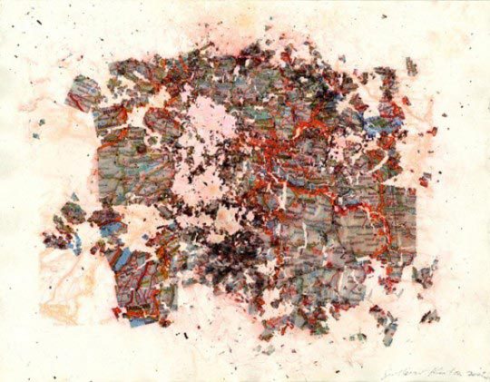 Guillermo Kuitca, Zurich, 2002, mixed media on paper, 21.6 x 27.9 cm.