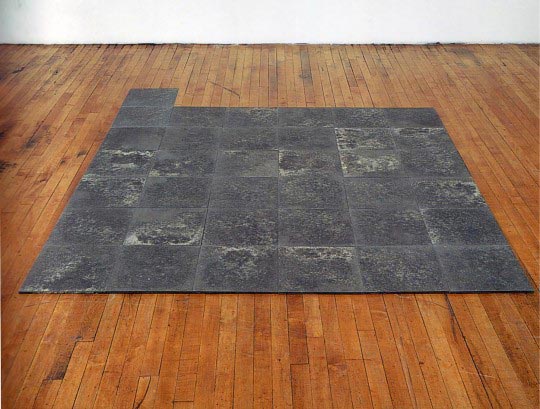 Simon Nicaise, Magniesium Plane, d'apres une piece de Carl Andre, 2009 