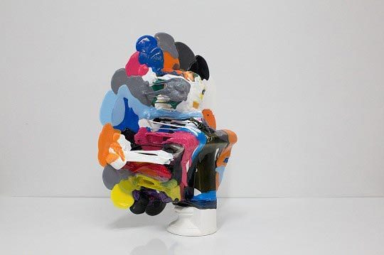 Nick Van Woert, Sans Titre, 2010, buste en plâtre et plastique polyuréthane © Nick Van Woert
