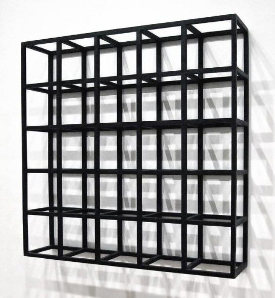 Sol LeWitt, Cubic-Modular Wall Structure, Black, 1966