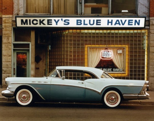 Bruce Wrighton, Buick Special Riviera Coupe, Mickey's Blue Haven Johnson City, NY, 1957, c.1987 20 x 24" c-print, Edition 20