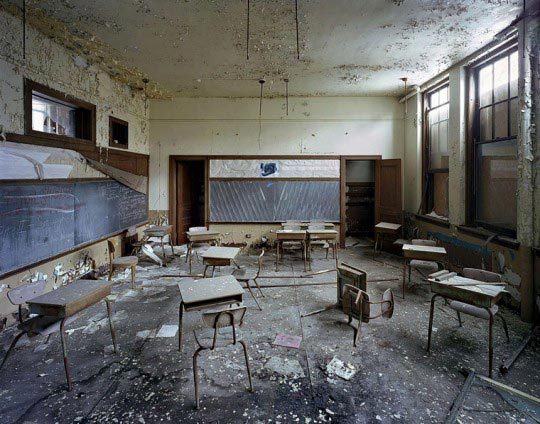 Classroom, St Margaret Mary School, © Yves Marchand et Romain Meffre, The Ruins Of Detroit