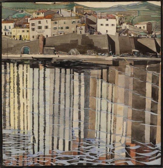 Charles Rennie, Mackintosh, La Rue du Soleil, Port Vendres, 1926, The Hunterian Museum and Art Gallery