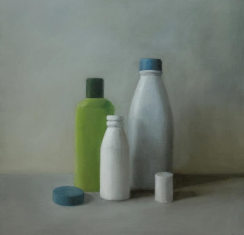 Plastiques 9 (2011, 100x100 cm, huile sur toile) © Marion Tivital