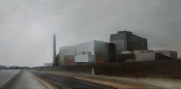 Site industriel 110 (2009, 40x80 cm, huile sur toile) © Marion Tivital