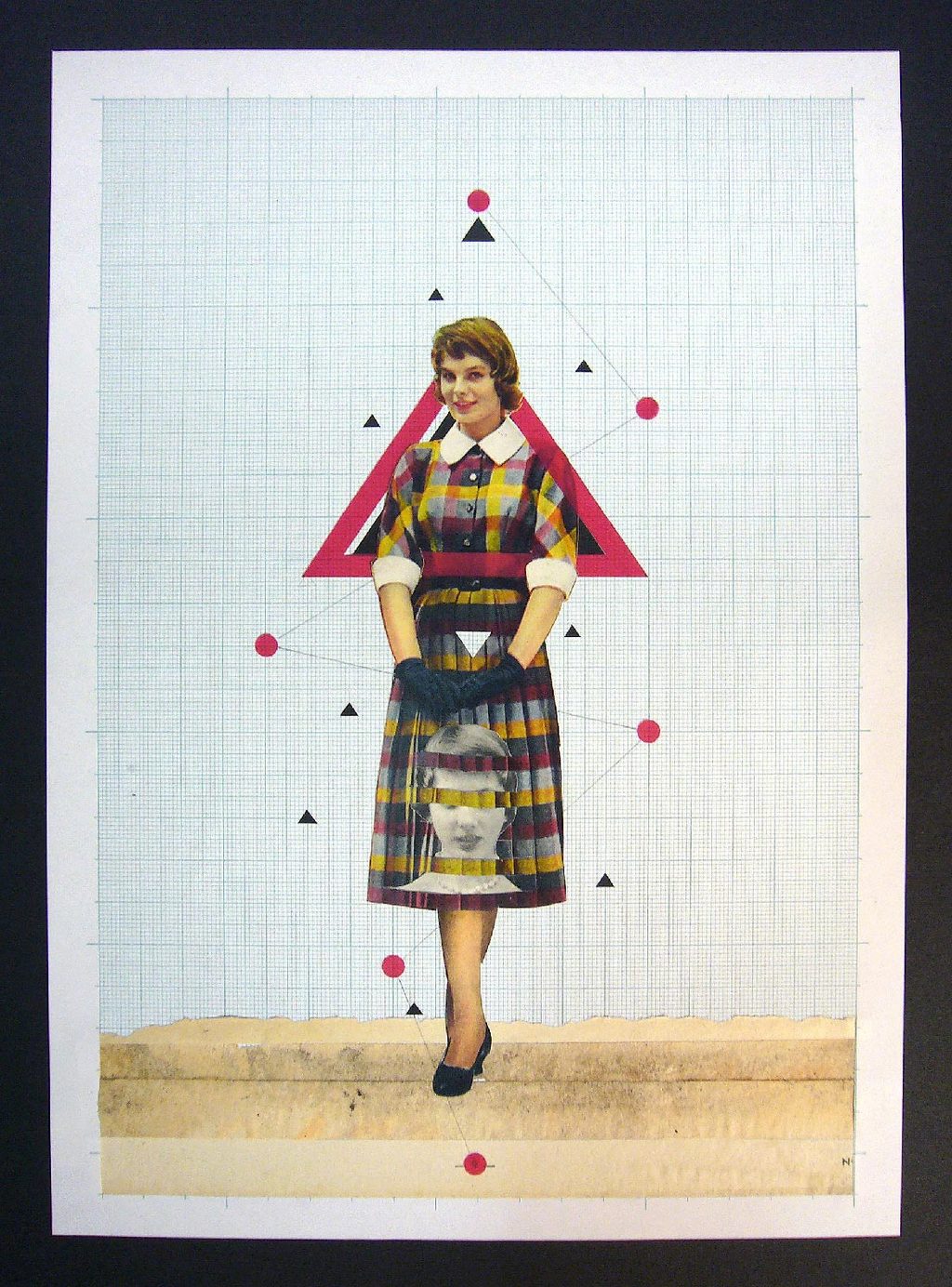 Olivier Lerouge, L'Equilibre des Dames, collage et crayon, Studio Corpus