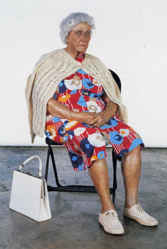 Duane Hanson, Old Lady in Folding Chair, 1976