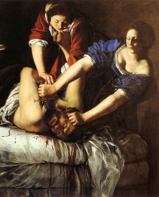 Artemisia Gentileschi, Judith décapitant Holopherne, huile sur toile, 159 x 125 cm (1612) - Museo di Capodimonte (Italie).