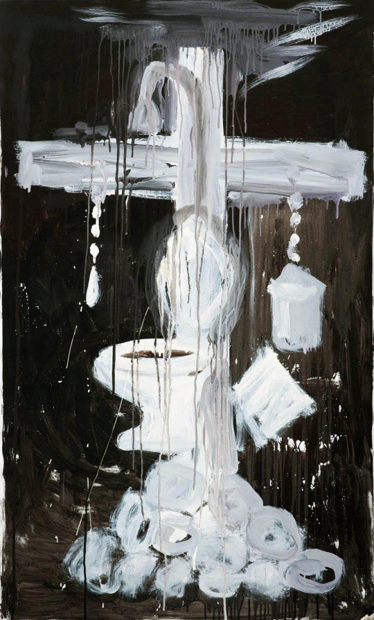 Manuel Ocampo, Design for a Crucifixion Cross with Water Closet and Shower, 2010 