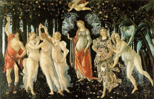 Sandro Botticelli, Primavera (Le Printemps), 1482, tempera sur panneau de bois 