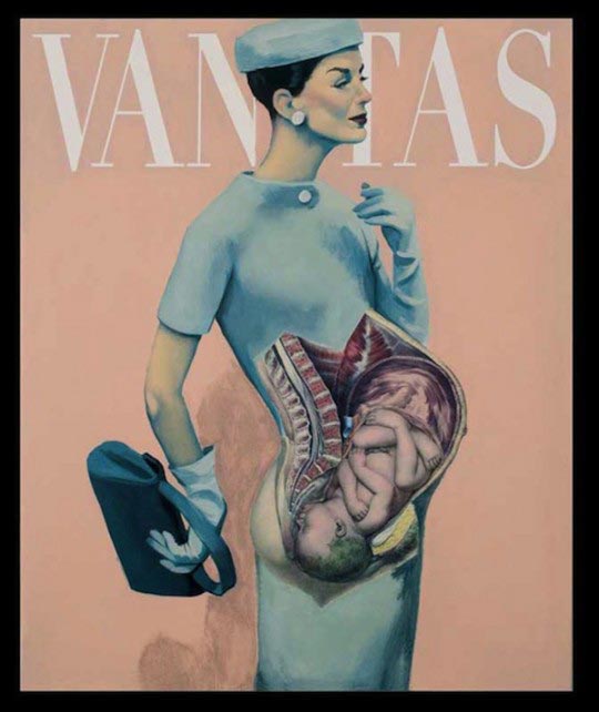 Fernando Vicente, Femme Fetal, acrylique sur toile, 73x60cm 