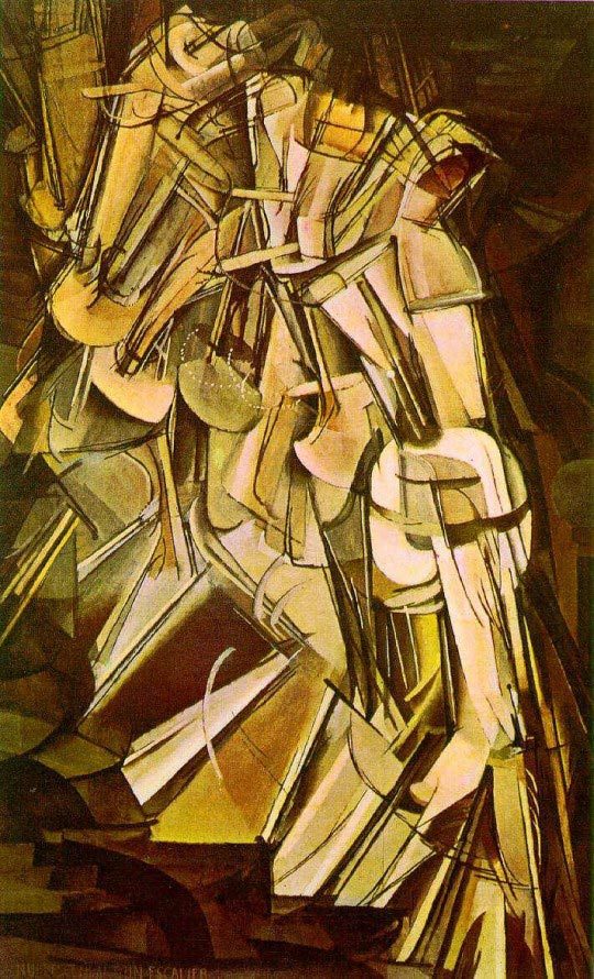 Marcel Duchamp, Nu descendant un escalier, huile sur toile, 146 x 89 cm (1912) - Philadelphia Museum of Art, Philadelphie (États-Unis).