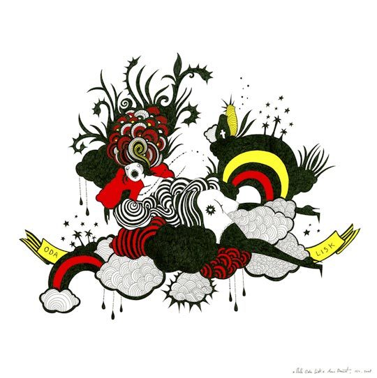 Anne Brunet, Mademoiselle Odalisk, encre sur papier, 2009