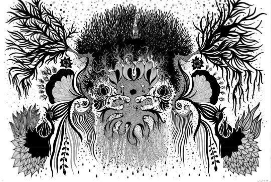 Anne Brunet, Resurrection, encre sur papier, 2008