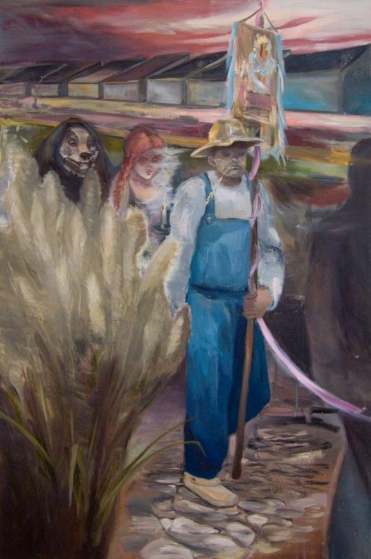 Suite des caprices – La procession, 2009, huile sur toile, 192 x 143 cm Juliano Caldeira