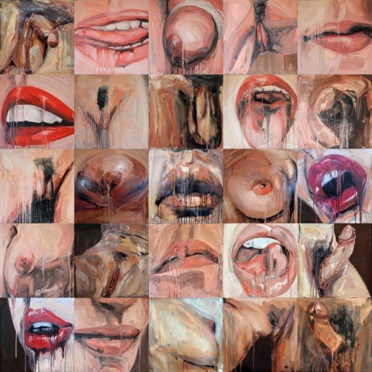 Julien Legars, ParanoMicrobienne, 2009, 24 toiles 40x40cm