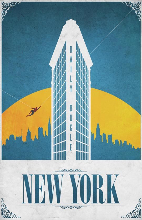 Justin Van Genderen, New York, Comic Book Travel Poster, 2046 Design