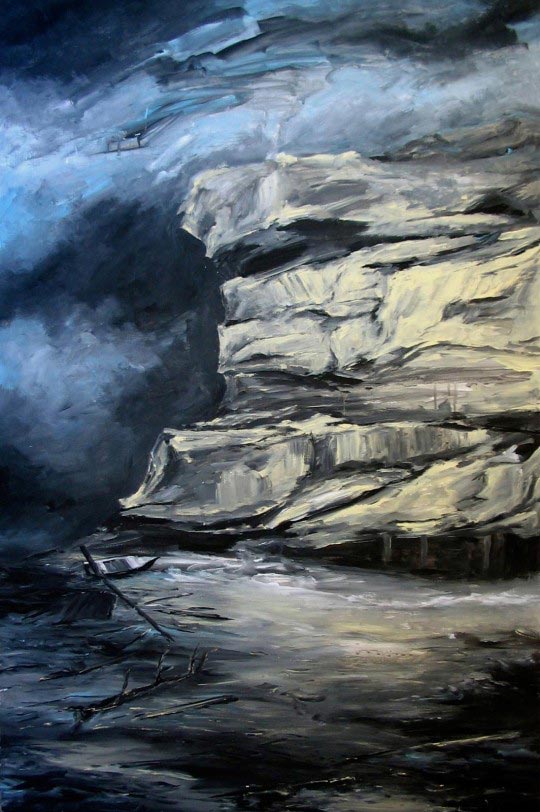 Linda Roux, Hiver, acrylique sur medium, 120 x 80 cm, 2007