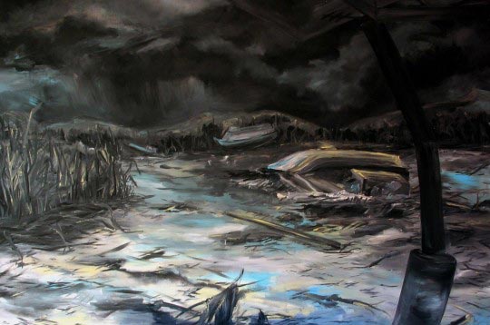 Linda Roux, Hiver, acrylique sur medium, 120 x 80 cm, 2007