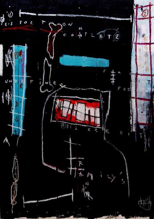 Mathieu Bernard Martin, Big(ger) teeth revisited 2011, acrylic pastel & oil paintstick on wood support 1045 x 735 cm