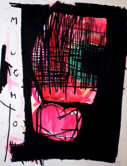 Mathieu Bernard Martin, Mucho 2011, acrylic oil paintstick and pastel on paper 65 x 50 cm
