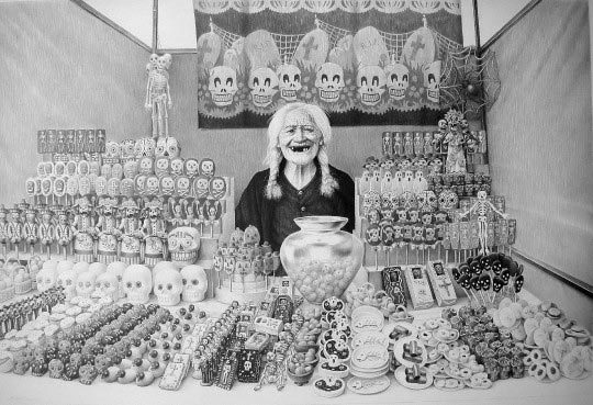 Laurie Lipton, The Sweet Seller, 2008