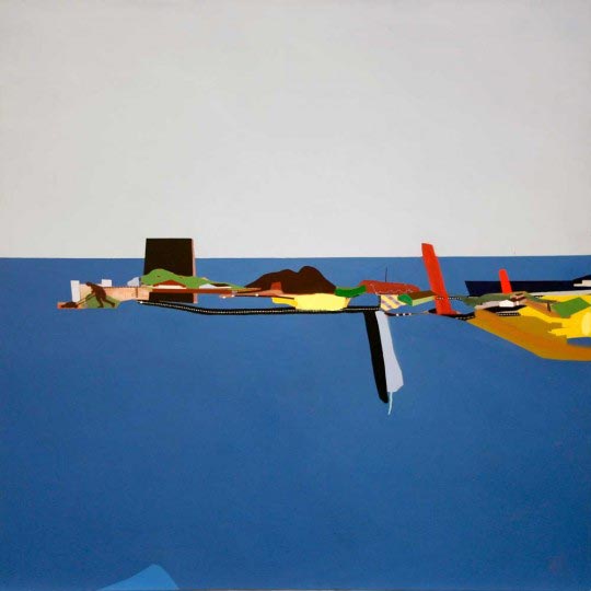 Adrian Doyle Living in Paradise, 2009 mixed media on canvas 150x150cm, courtesy Michael Koro Galleries.