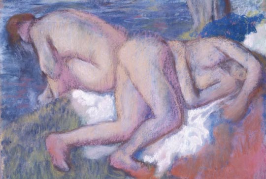 Deux femmes au bain, v. 1895. Pastel, Edgar Degas