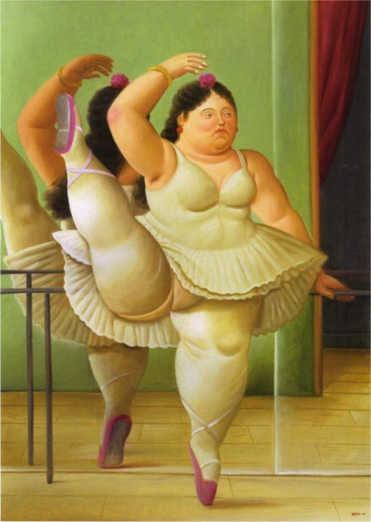 Fernando Botero, Danseuse à la barre, 2001, Huile sur toile