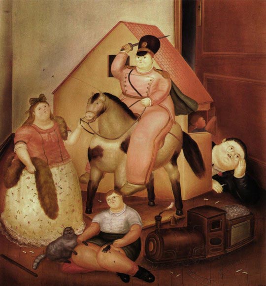 Fernando Botero, Chambre avec jeux d'enfants, 1970, Huile sur toile