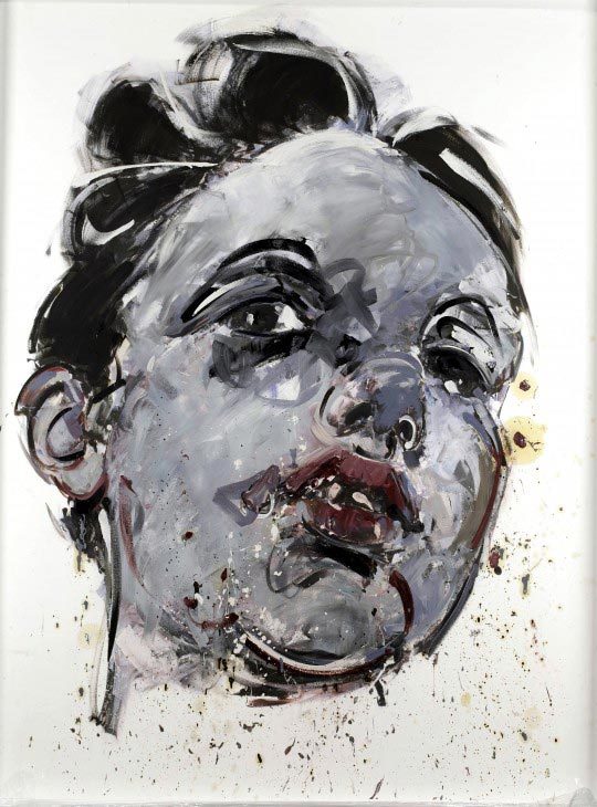 Philippe Pasqua, Sans titre, huile sur papier, 210x160 cm, Galerie RX 