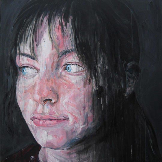 Fred Calmets, Fille en rose, 130 cm x 130 cm, Acrylique, 2012