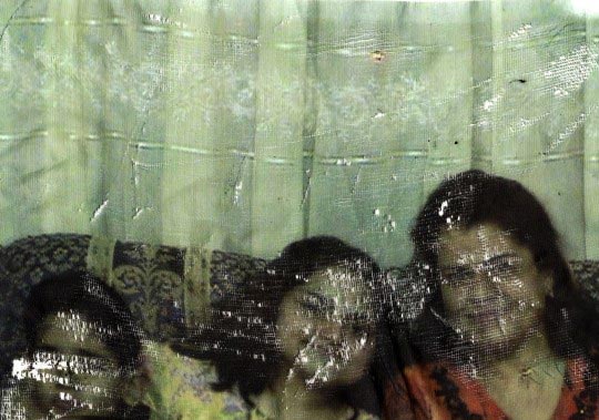 Poline Harbali, Disparus, impression sur textile brulee au fer, 2012