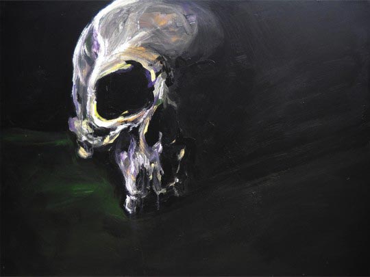 Fred Calmets, Night & Green, 130 cm x 97 cm, Technique mixte, 2010