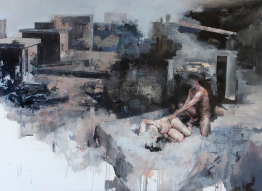 Julien Spianti, Love in settlement, 2011, Oil on canvas, 130 x 97 cm