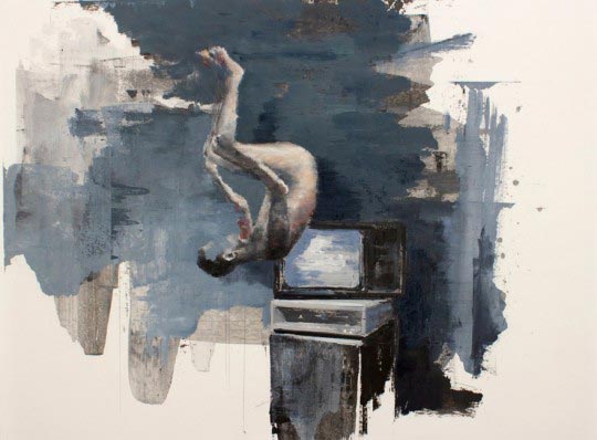 Julien Spianti, Study for Sin of rationalism, 2012, Oil on paper, 65 x 50 cm