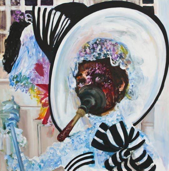 Dawn Mellor, Audrey Hepburn, 2010, Oil on canvas, 121.92 x 121.92 cm 