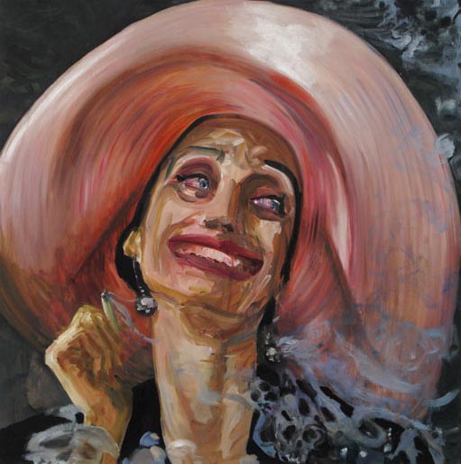 Dawn Mellor, Kristin Scott Thomas from Vile Affections, 2009, Oil on canvas, 91 x 91 cm 