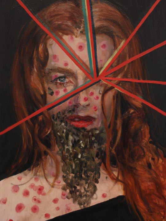 Dawn Mellor, Scarlett Johansson, 2010, Oil on canvas, 121.92 x 91.44 cm 