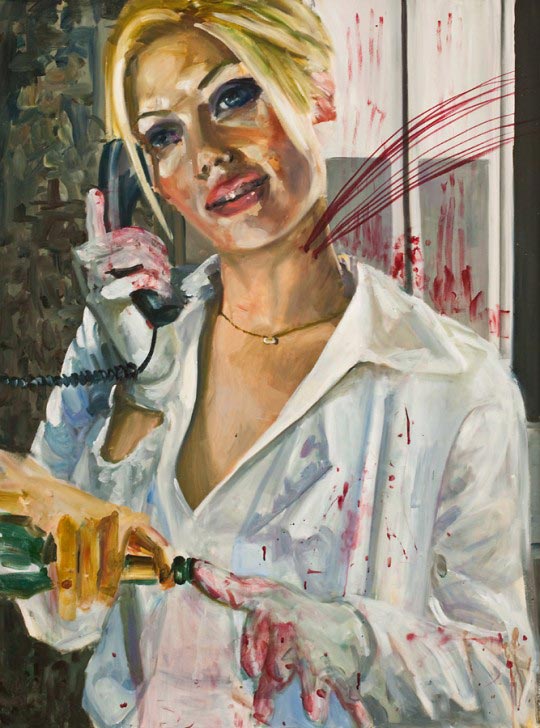 Dawn Mellor, Scarlett Johansson, 2010, Oil on canvas, 121.92 x 91.44 cm 